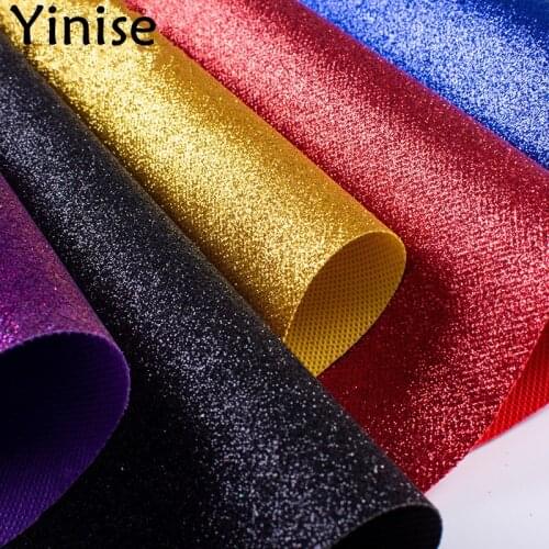 100x137cm Synthetic Leather Fabric Non-woven Glitter PU Leather Fabrics Sewing DIY Bags Shoes Faux Artificial Leather Material
