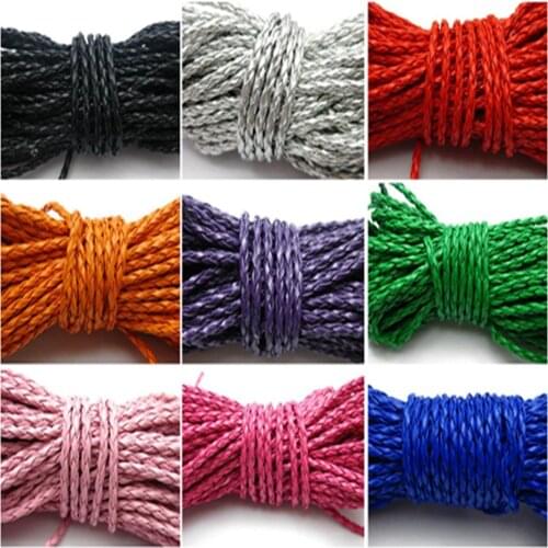 11 Yards (32.8 Feets) BOLO Braided Faux Leather String Jewelry Making Cord Trimming 3mm Bracelets Necklace
