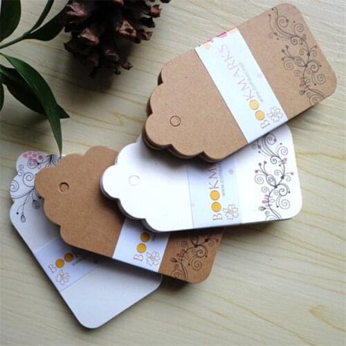 20pcs 10*5.2cm White Kraft Paper Tags Bookmards Wedding Christmas Gift Hang Tags Floral Paper Cards for Home Party Supplies