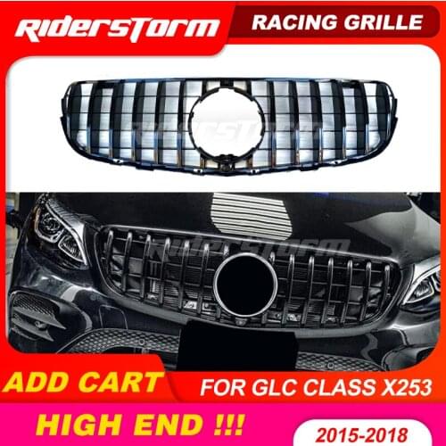 For x253 GT Grille front Grill for mercedez benz 2016+ GLC class GLC200 GLC250 GLC300 Sport glC450 GLC63 grill good fitment