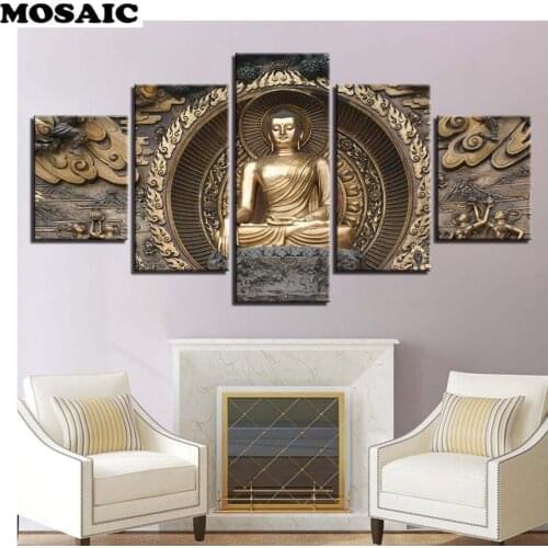 5pcs/set 5D DIY Diamond Painting"buddha picture"Diamond mosaic Full square/round Diamond Rhinestone Embroidery home Decoration
