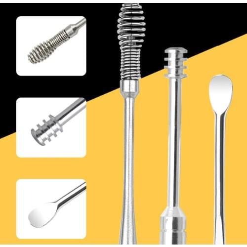 Stainless Steel Ear Pick Cleaner Portable Dig Ear Curette Tools Digging Earpick Cleaner Ear Spoon Ear Health Care Cleaning Tool