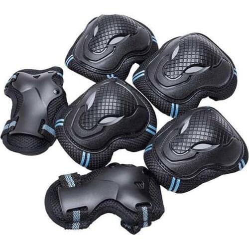 6Pc/Set Outdoor Adjustable Skating Knee Elbow Hand Brace Pads Protective Guard Cycling Elbow Wrist Knee Guard Protector