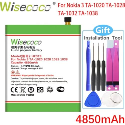WISECOCO HE319 Battery For Nokia 3 TA-1020 1028 1032 1038 Smart Phone+Tracking Number