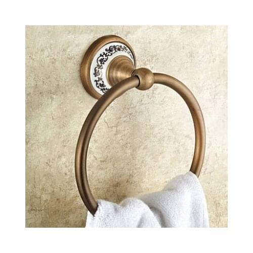 Solid Brass Copper antique Finished Bathroom Accessories Products ceramic Towel Ring,Towel Holder,Towel Bar