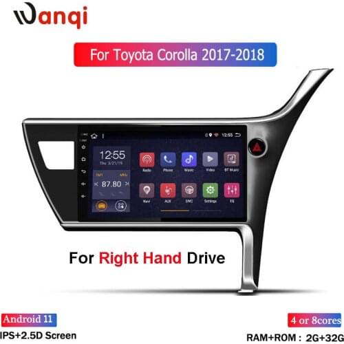 Android 8.1 Car Multimedia Player For 2017-2018 Toyota Corolla(Right Hand Drive) Car Stereo Screen Radio Wifi GPS Navigation SWC