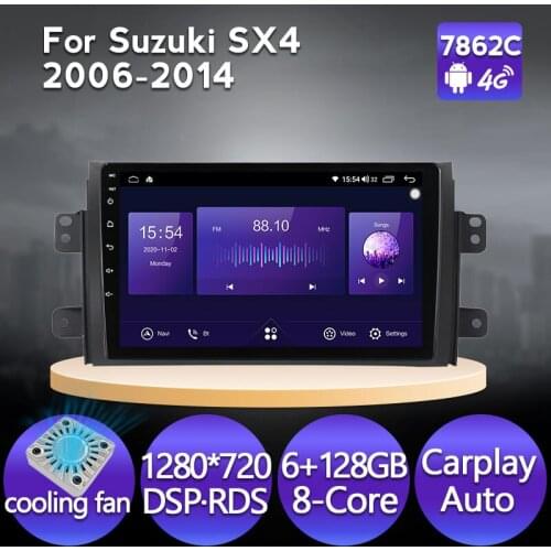4G Android 2din Car Radio multimedia video player IPS For Suzuki SX4 2006 2007 2008 2009 2010-2011-2014 navigation GPS audio
