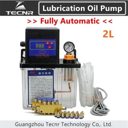 CNC Automatic Lubrication oil pump full set 2L digital electronic timer gear pumps for cnc router TECNR