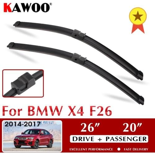 KAWOO Car Wiper Blades For BMW X4 F26 October 2014 - Nov. 2017 Windshield Windscreen Window 26"+20" LHD RHD Auto Accessories