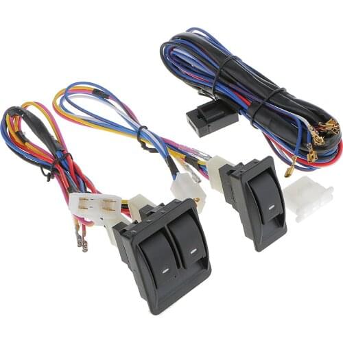 12V Universal Car Electric Power Window Switch Kit with Wiring Harness Switch Holder