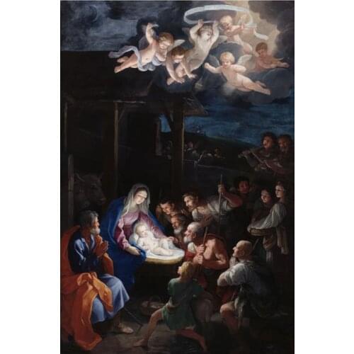 Free shipping classical Christs birth date angels religious figure oil painting canvas prints on canvas art decoration picture