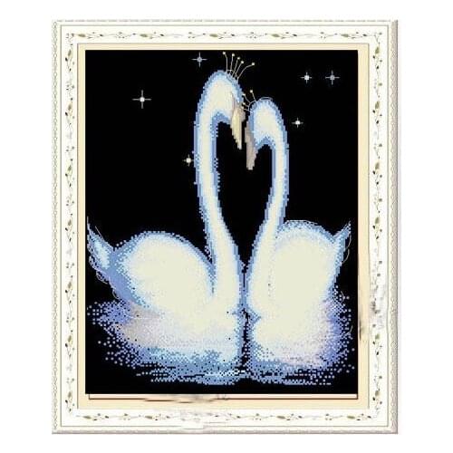 FREE delivery Top Quality lovely beautiful counted cross stitch kit swan love swans, swan and the lake