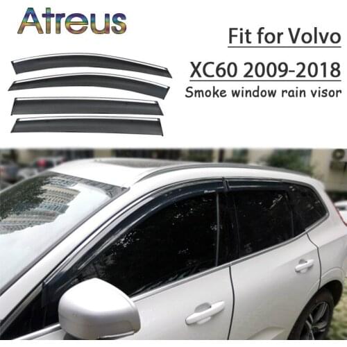 Atreus 1set ABS For 2018 2017 2016 2015 2014-2009 Volvo XC60 Accessories Car Vent Sun Deflectors Guard Smoke Window Rain Visor