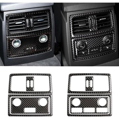 For BMW 5 Series E60 E61 04 - 10 Carbon Fiber Car Interior Rear Air Condition Outlet Panel Cigarette Lighter Frame Cover Trim