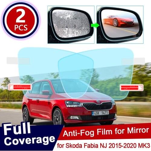 For Skoda Fabia NJ 2015~2020 MK3 Full Cover Anti Fog Film Rearview Mirror Rainproof Clear Anti-fog Films Car Accessories 2018