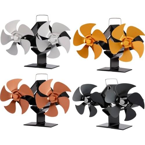 Double 5 Blades Fireplace Fan, Fuel Cost Saving Eco-Friendly Heat Powered Stove Fan for Wood / Log Burner / Fireplace 10 Blades