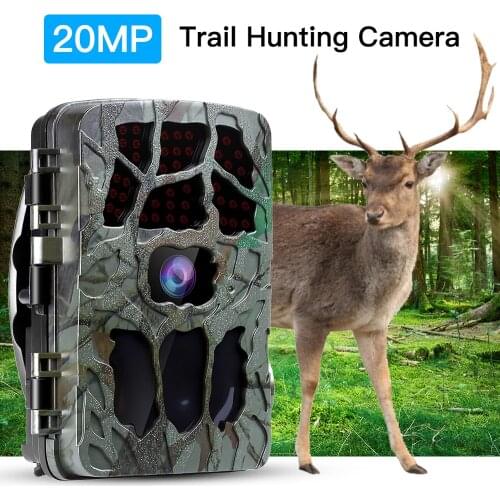 Trail Camera 20MP 4K HD Wildlife Camera Motion Activated Deer Hunting Game Camera with 850nm IR LED Night Vision Photo Traps