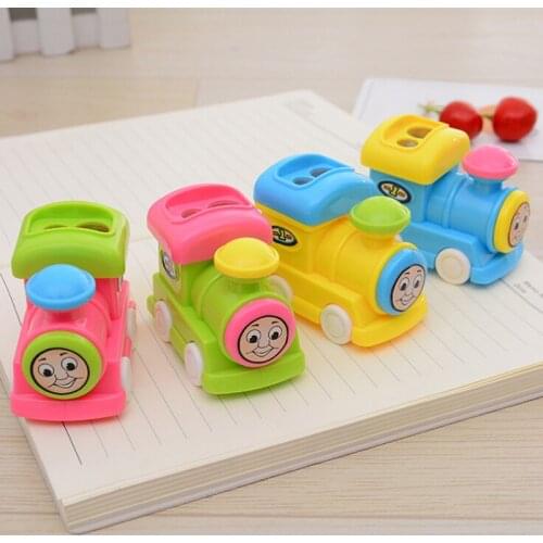 Korean stationery student puzzle assembly toy cute Thomas pencil sharpener multi-purpose penholder sharpener