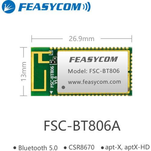 FEASYCOM Bluetooth 5.0 CSR8675 stereo audio transceiver module for high quality wireireless stereo headphones