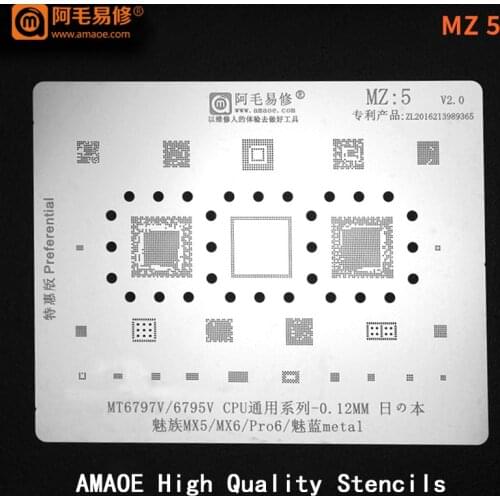 MT6797V/MT6795V CPU/RAM POWER IC WIFI PM IC CHIP For Meizu MX5/MX6/Pro6/metal BGA Reballing Stencil Tin Solder Template
