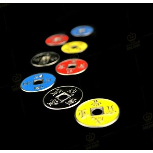 Chinese Coin Set Coin Magic Tricks,Close up Magic Prop,4 Coins and 4 Coin Shells Gimmick Illusions Coins Appearing/Vanishing Fun