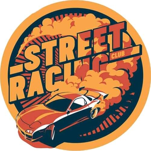 13cm x 13cm for Burnout Car Japanese Drift Sport Street Racing Fine Decal Personality Car Creative Sticker Decoration