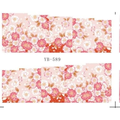 Nail Sticker Water Transfers Stickers Nail Decals FLORAL PLUM FLOWER WINTER BLOSSOM YB589-600