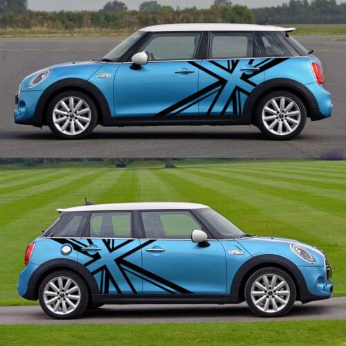 Union Jack Side Door Stickers Body Skirt Decals Sticker Flag Decoration For MINI Cooper S One Countryman F54 F55 F56 R55 R56 R60