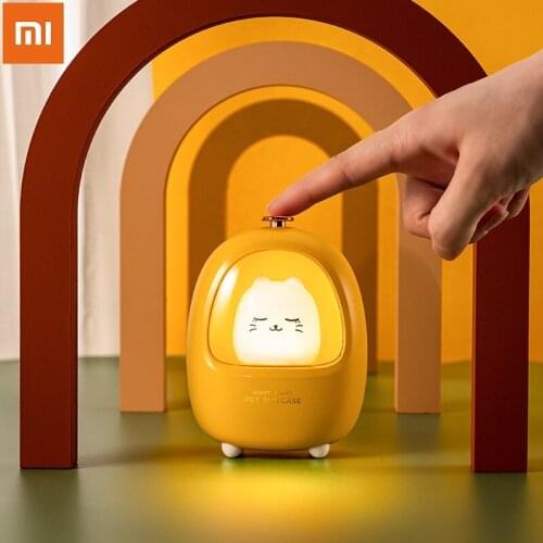 New Xiaomi Youpin Pet Suitcase Design LED Handle Sleeping Night Light Kids Bedside Gifts USB Charging LED Bedroom Lamp Light