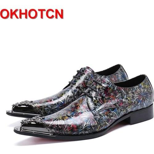 OKHOTCN Mens Leather Shoes