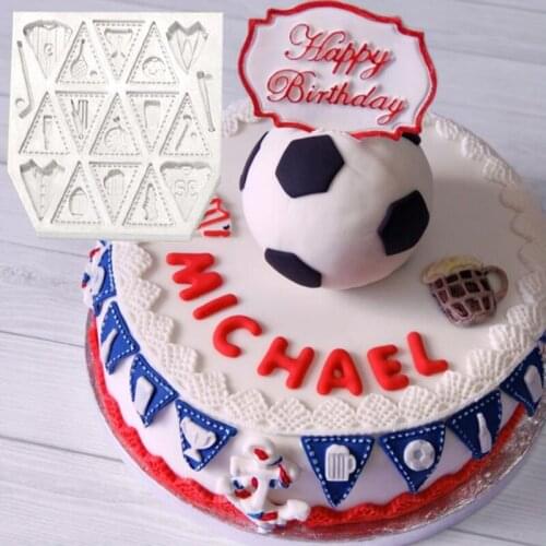 Bunting for Boys Silicone Mold Fondant Mould Cake Decorating Tool Chocolate, Gumpaste Mold, Sugarcraft ,Kitchen Gadgets