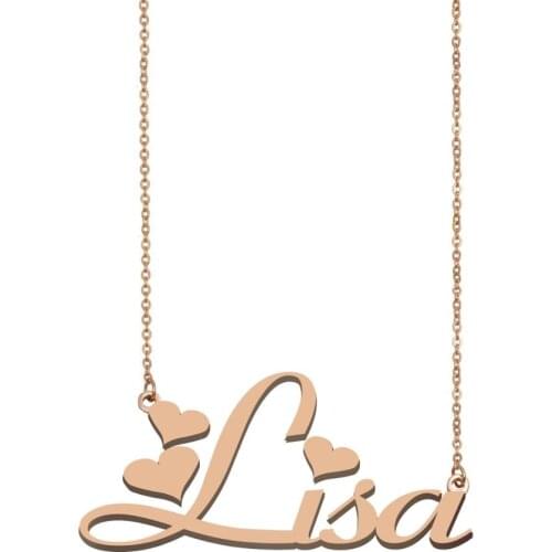 Lisa Name Necklace , Custom Name Necklace for Women Girls Best Friends Birthday Wedding Christmas Mother Days Gift