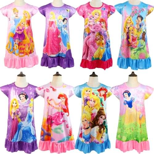 Princess Summer Baby Girl Dress Children Dresses Mermaid Cartoon Snow White Tangled Princess Dress for Girls Kids Clothes
