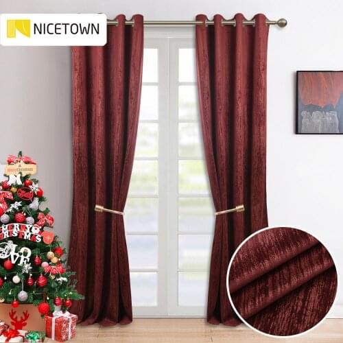 NICETOWN Luxury Velvet Blackout Curtains Classic Striped Pattern Gold Foil Printed Insulated Drapes Bedroom Luxury Home Decor