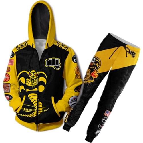 S-4XL The Karate Kid Cobra Kai Jacket Hoodies 3D Print Animation Clothes Cosplay Coat Sweatshirt Zipper Hooded Costume C54M17