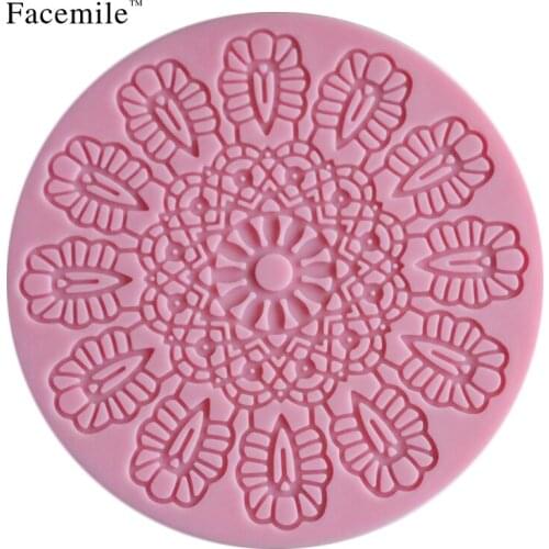 Facemile Silicone Bakeware Mold Silicone Lace Mat Fondant Mold Sugar Candy Cake Decorating Mould Baking Tool 04076 Gift