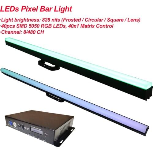 LED Bar Light RGB 3IN1 40X0.5W Digital Tube Pixel rigid strip Dmx 512 IC Control Color Addressable Stage DJ Bar Party Lights