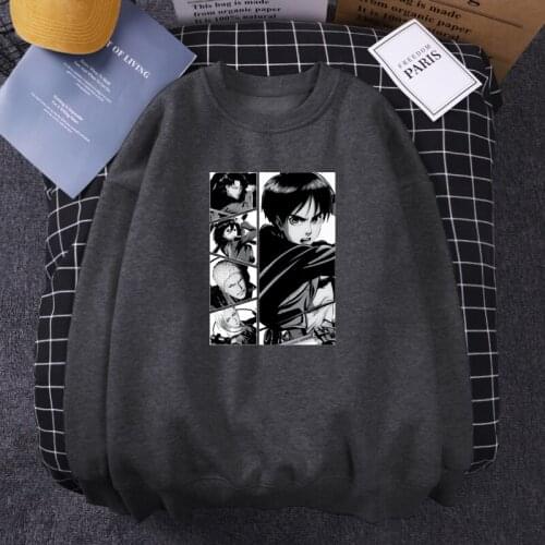 Attack On Titan TV Show Print Hoodies 2021 Mens Casual Fleece Sweatshirts Woman Fashion O Neck Loose Hip Hop Streetwear Hoody