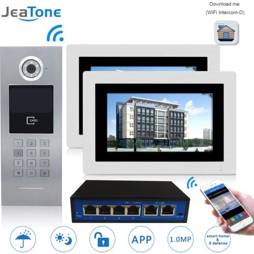 7'' WIFI IP Video Door Phone Intercom Door Bell Building Security Access Control System Touch Screen Password/for 2 householders