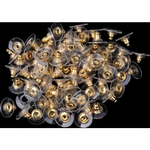 100Pcs Hypoallergenic Bullet Earring Back Safety Clutch with Pad Accessories New
