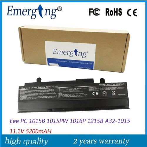 11.1V 5200Mah Japanese Cell New Laptop Battery for ASUS Eee PC 1011BX 1016 1016P 1215P 1215N VX6 Black PL32-1015 A32-1015