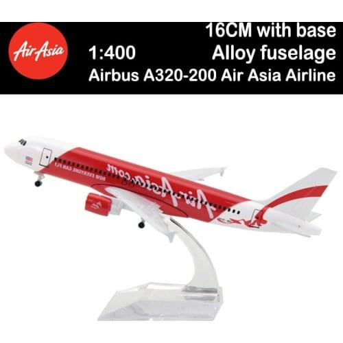 16CM 1:400 Airbus A320-200 Model Air Asia Airline with Base Alloy Aircraft Plane Display Collection Boy Gift Souvenirs Gift Show