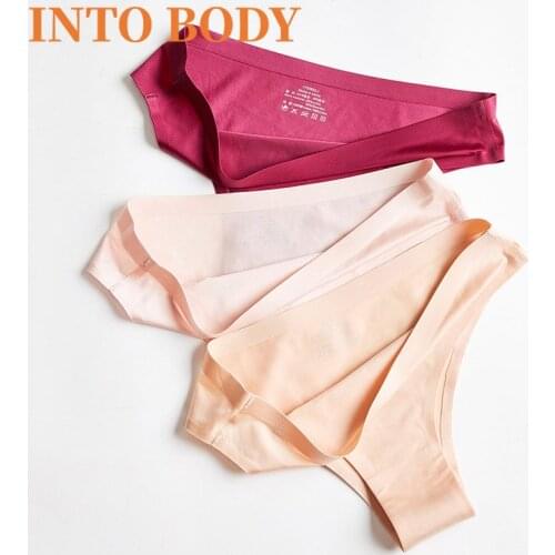 2 Pcs Of Seamless Underwear Womens Underwear Nylon Ultra-thin Thong Thong Low-rise Ice Silk Underwear Underwear Plus Size