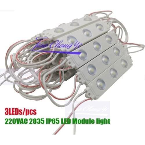20 pcs AC 220V 2W 2835 SMD Cool White 12000K 3LED injection led module with lens