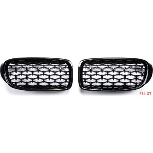 2012-2016 Diamond Grille for BMW 3 Series GT F34 Gran Turismo 320i 328i 330i 335i 340i 325d Chrome Black Car Styling Grill