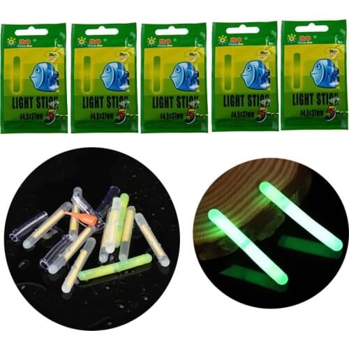 25/50Pcs Fishing Float Glow Sticks Night Fishing Green Fluorescent Light Sticks for Fishing Bobbers Bell Alarm 4.5*37mm