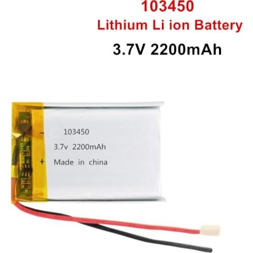 3.7V 2200mAh 103450 Lipo Polymer Lithium Rechargeable Battery For GPS navigator MP5 GPS Bluetooth Speaker headset e-book camera
