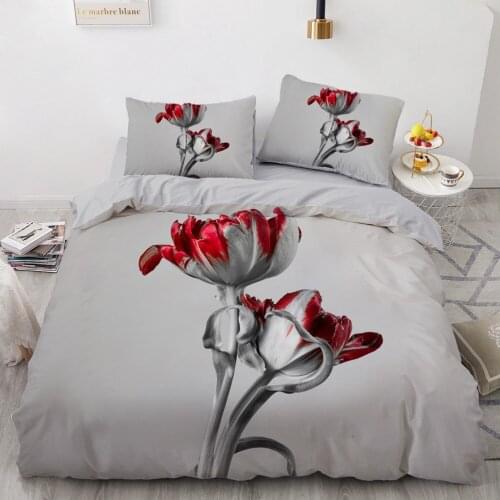 3D Flower Bedding Sets Black Duvet Quilt Cover Set Luxury Comforter Bed Linen Pillowcase King Queen Design Bed Comforters