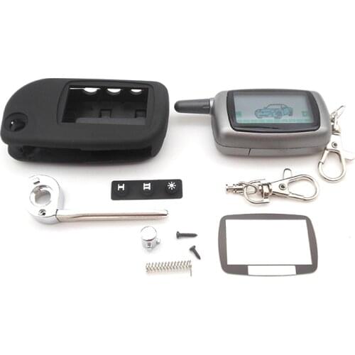 A9 uncut case with A9 key fob keychain remote controller for starline A9 two way auto car alarm free shipping