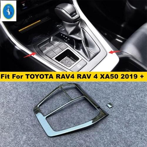 Black Brushed Center Control Stalls Gear Shift Gearshift Box Decoration Cover Trim Fit For TOYOTA RAV4 RAV 4 XA50 2019 2020 2021